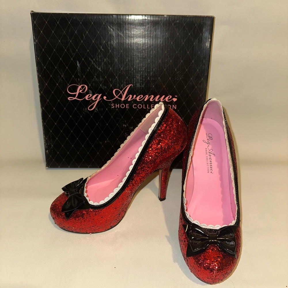 Leg Avenue Red and Black Stiletto Heels